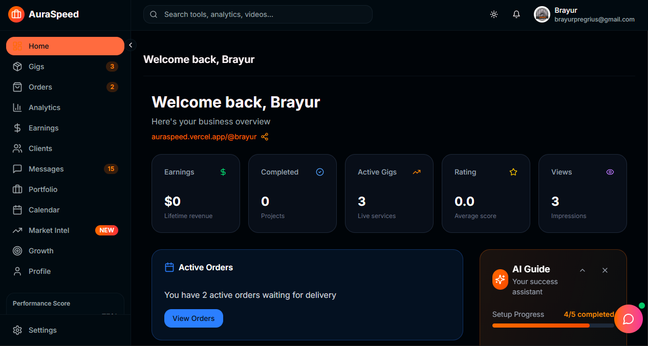 Freelancer Dashboard Interface